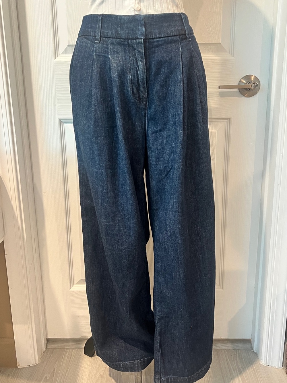 American Eagle Outfitters Wide Leg Jeans in Dark Blue Denim